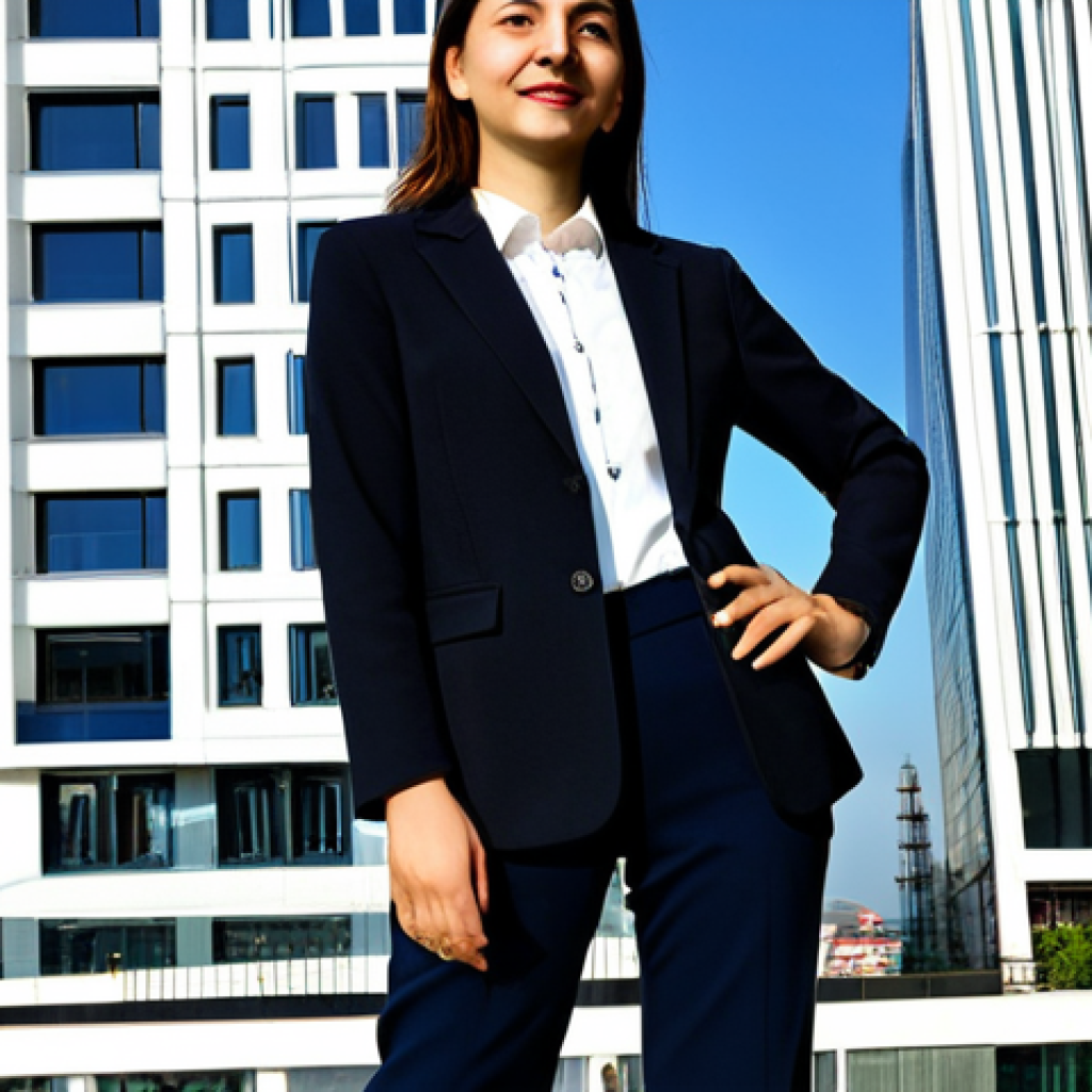 **
A successful Turkish architect, fully clothed in a modern business casual outfit (think stylish blazer, modest blouse, and tailored trousers), standing confidently in front of a newly completed, sustainable building in Istanbul, Turkey. The background features a clear blue sky and the cityscape. Perfect anatomy, correct proportions, natural pose, well-formed hands, proper finger count, professional photography, high quality, safe for work, appropriate content, fully clothed, professional.
**