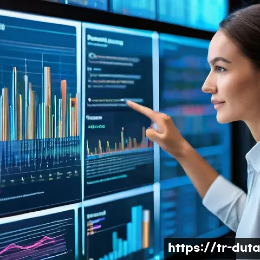 최신 데이터 수집 방법론 연구 - **AI-Powered Business Intelligence Dashboard**
Visualize a modern, brightly lit office space wit...