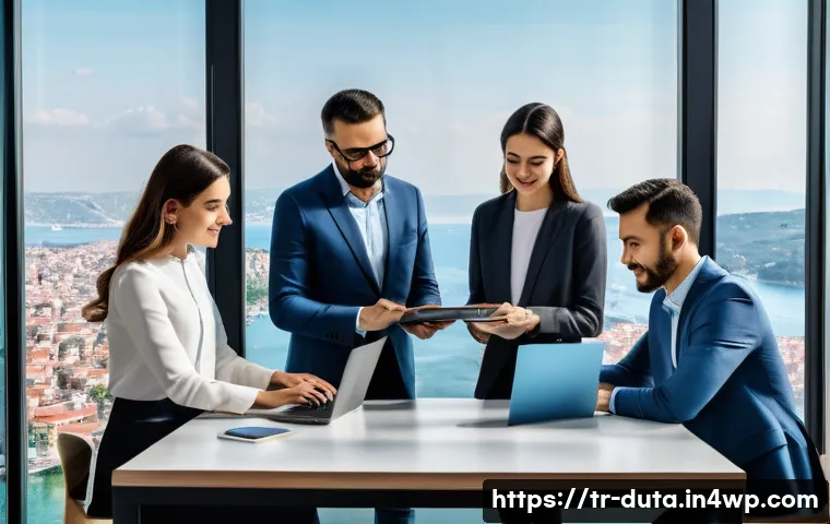 데이터 수집 프로젝트의 성공 사례 분석 - A modern office environment in Istanbul with a diverse cross-functional team of professionals from m...