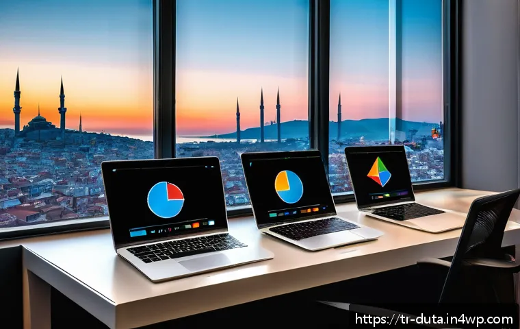 데이터 수집 후 결과 분석 및 피드백 - A modern Turkish small business office setting with a diverse team of professionals analyzing data o...